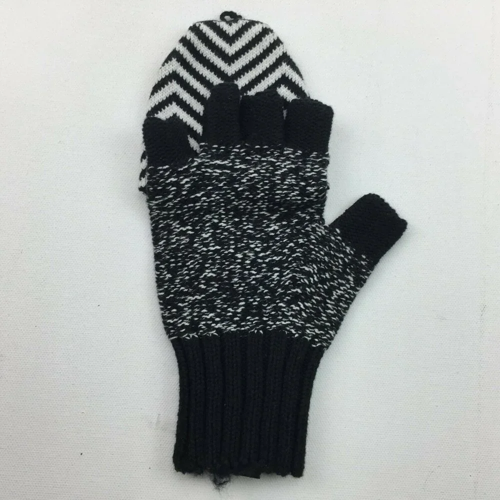 Lucky Brand Exploded Geo Gloves Winter Fingerless Mittens Blue One Size